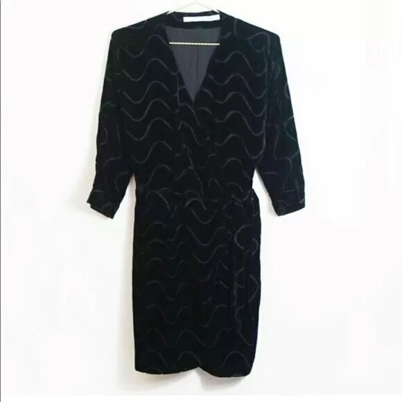 & OTHER STORIES Velvet Wave Wrap Cocktail Party Dress Mini - Picture 4 of 8